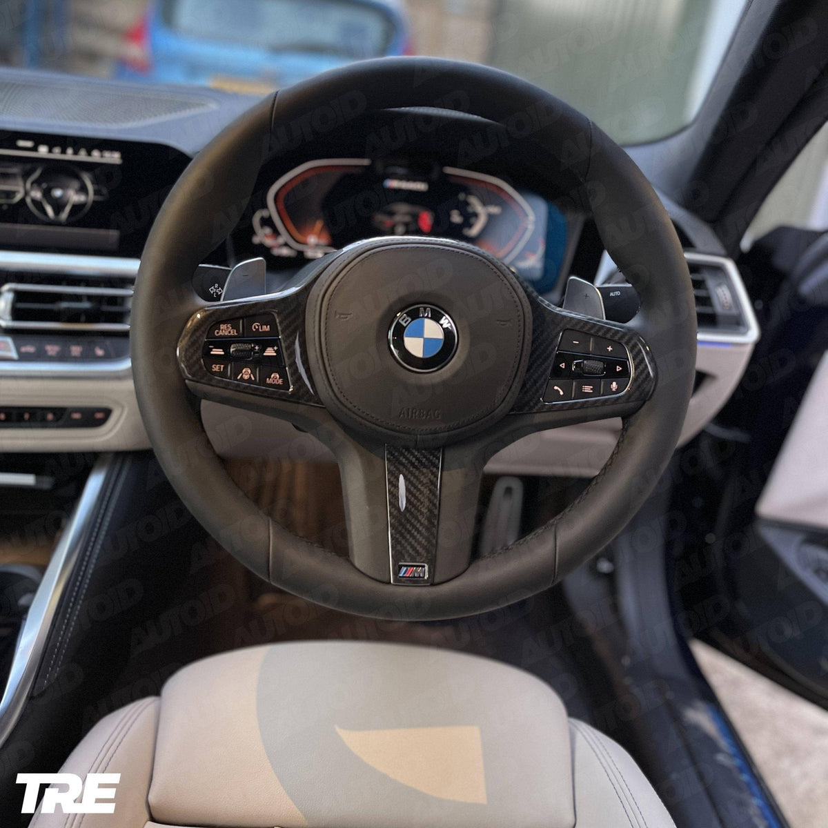 BMW F40 F44 G20 G21 G42 G30 M Sport carbon steering wheel trim - TRE Pre-Preg