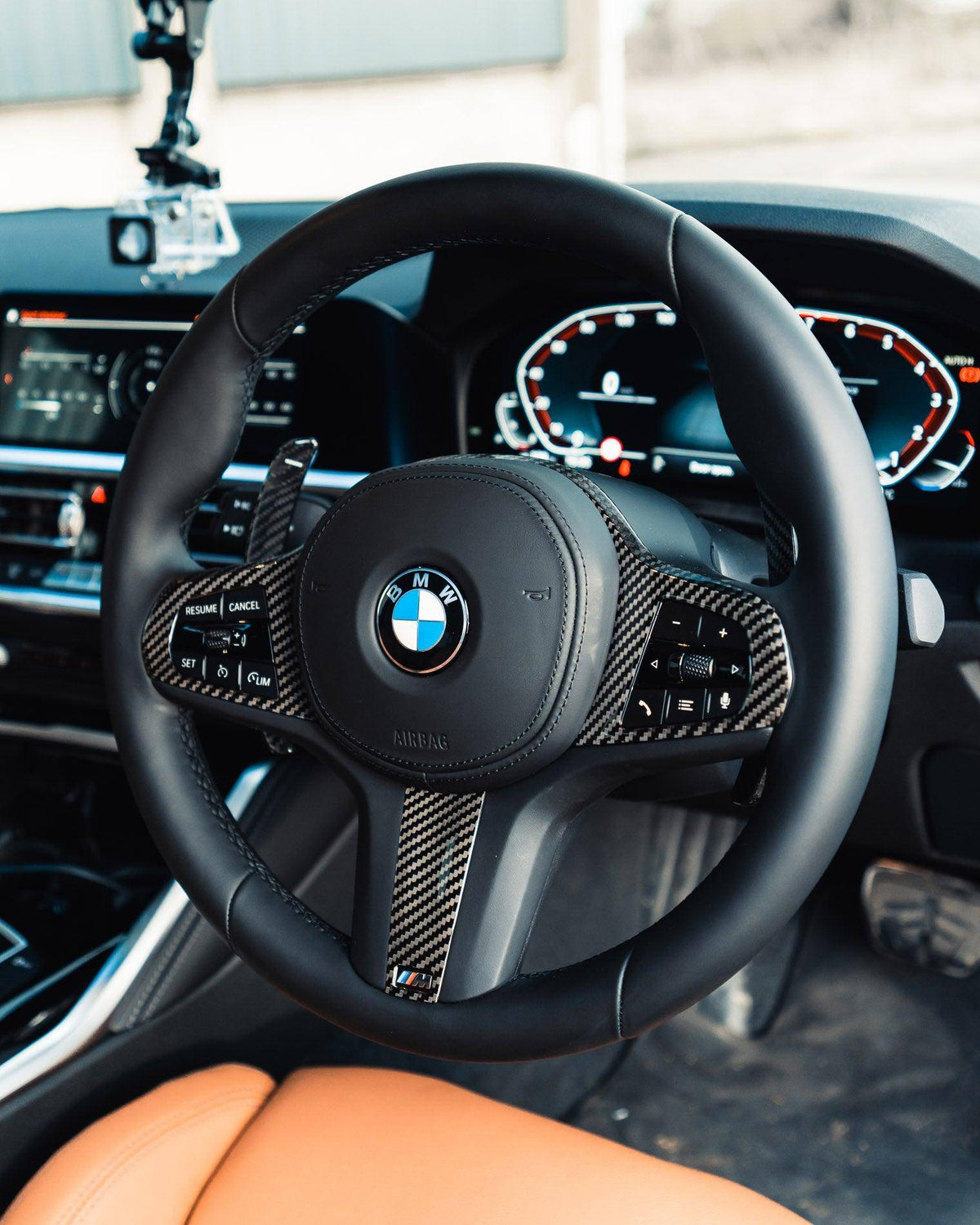 BMW F40 F44 G20 G21 G42 G30 M Sport carbon steering wheel trim - TRE Pre-Preg