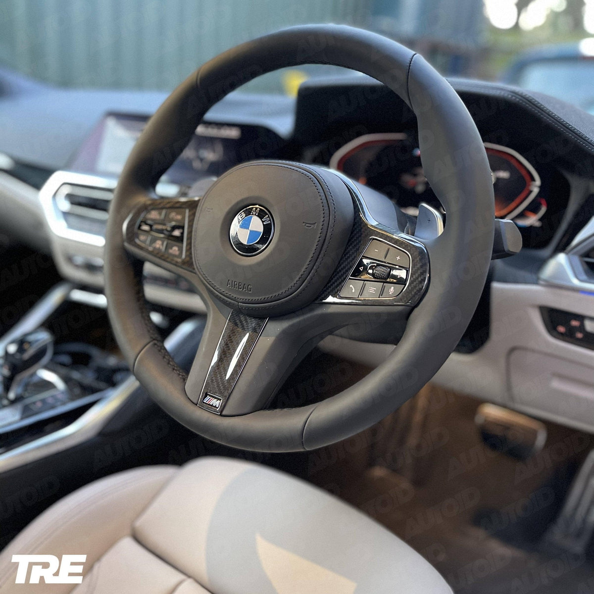 BMW F40 F44 G20 G21 G42 G30 M Sport carbon steering wheel trim - TRE Pre-Preg