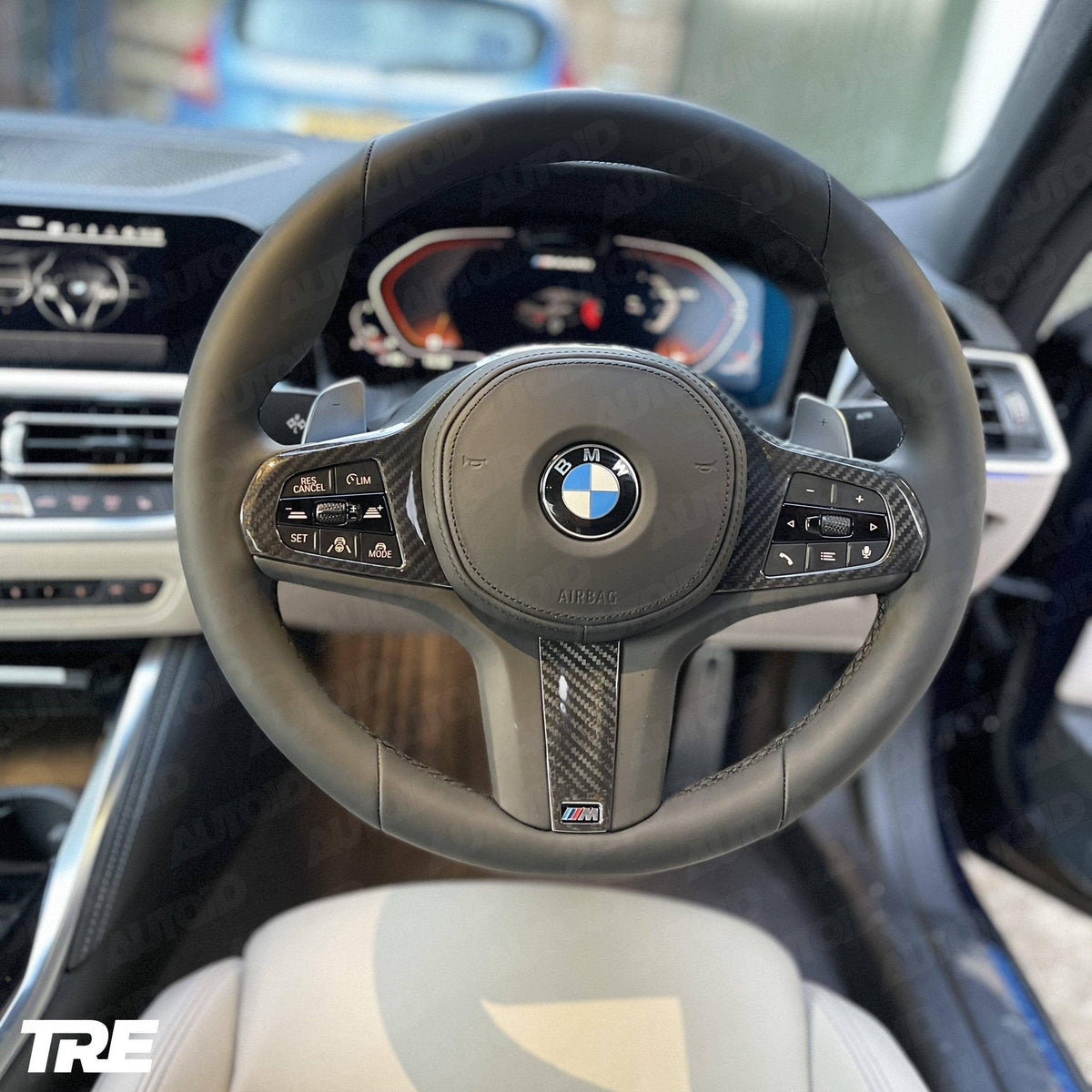 BMW F40 F44 G20 G21 G42 G30 M Sport carbon steering wheel trim - TRE Pre-Preg