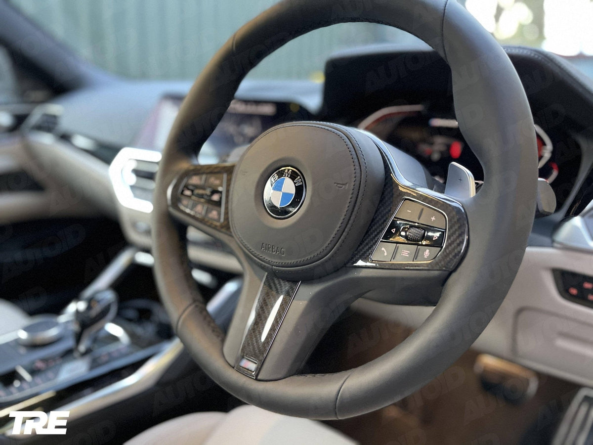 BMW F40 F44 G20 G21 G42 G30 M Sport carbon steering wheel trim - TRE Pre-Preg