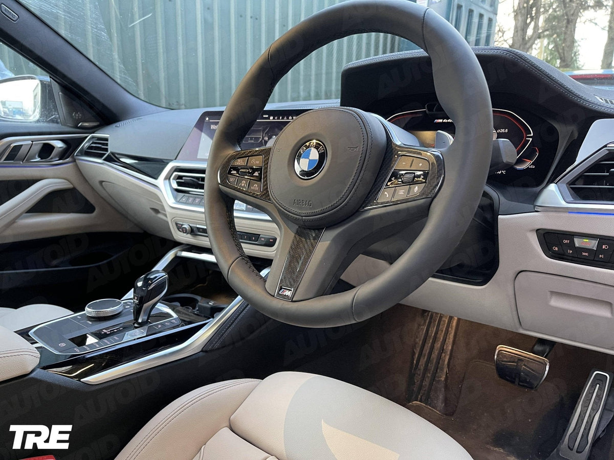 BMW F40 F44 G20 G21 G42 G30 M Sport carbon steering wheel trim - TRE Pre-Preg