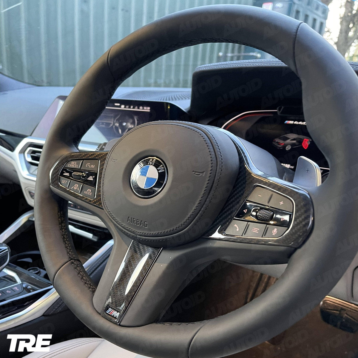 BMW F40 F44 G20 G21 G42 G30 M Sport carbon steering wheel trim - TRE Pre-Preg